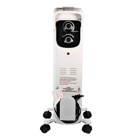 Comfort Zone Full Size Radiator/Convection Heater, 3 Heat Settings, Gray white. CZ8008